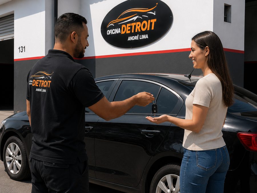 Conferência e entrega na Oficina Detroit